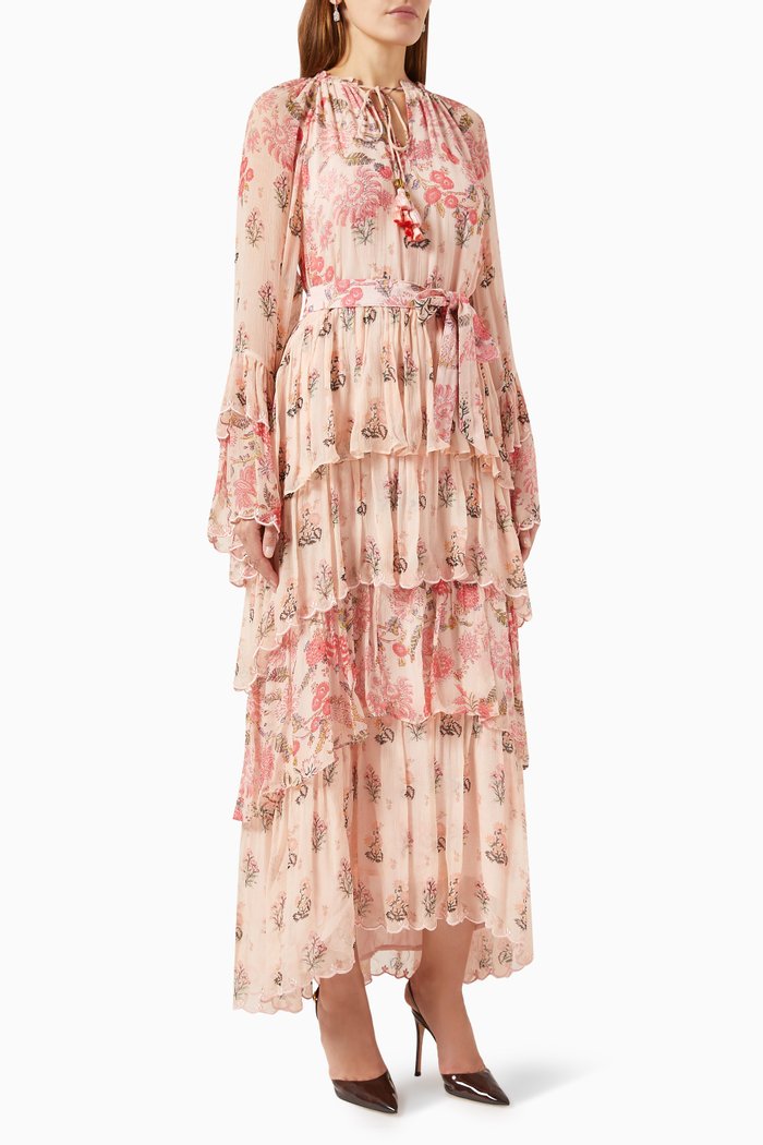 

Tiered Maxi Dress, Pink