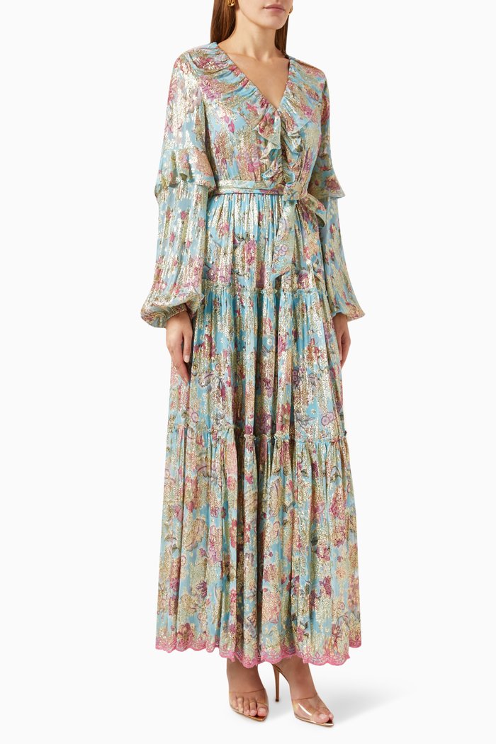 

Ruffle Maxi Dress, Blue