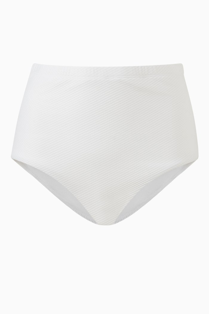 

The Sculpting High Waist Ribbed Bikini Bottoms, White