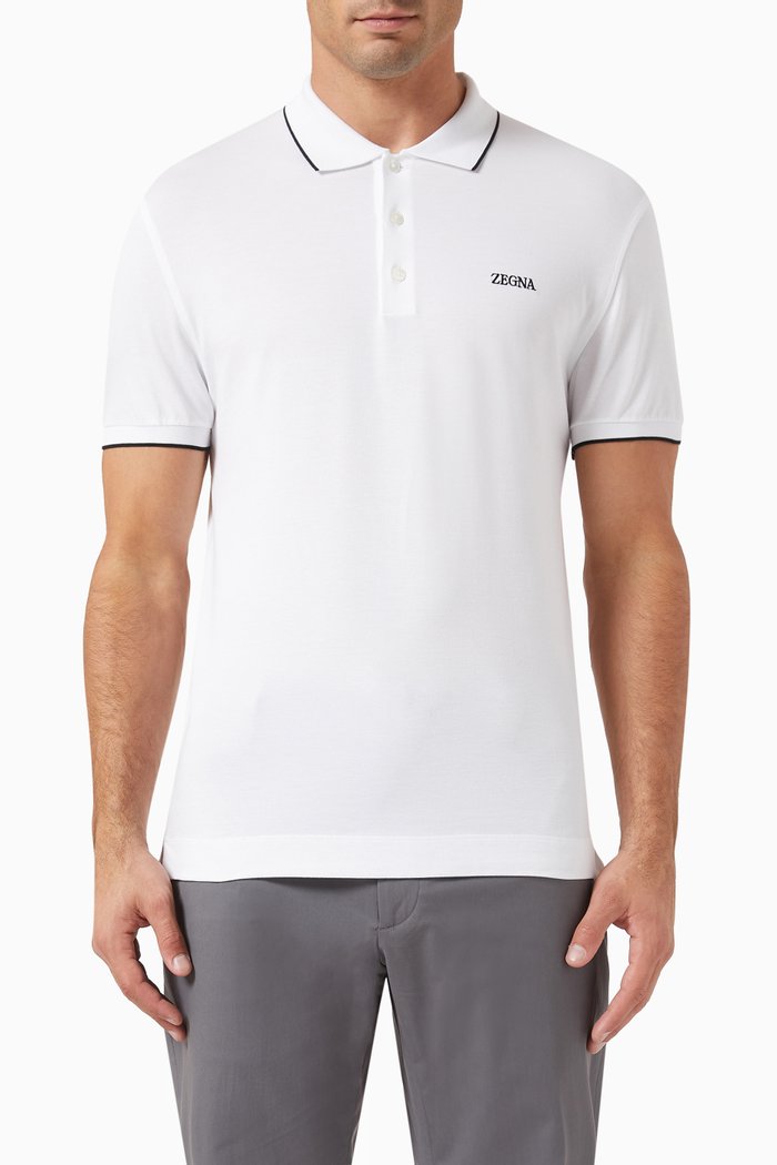 

Logo-embroidered Polo Shirt in Cotton, White