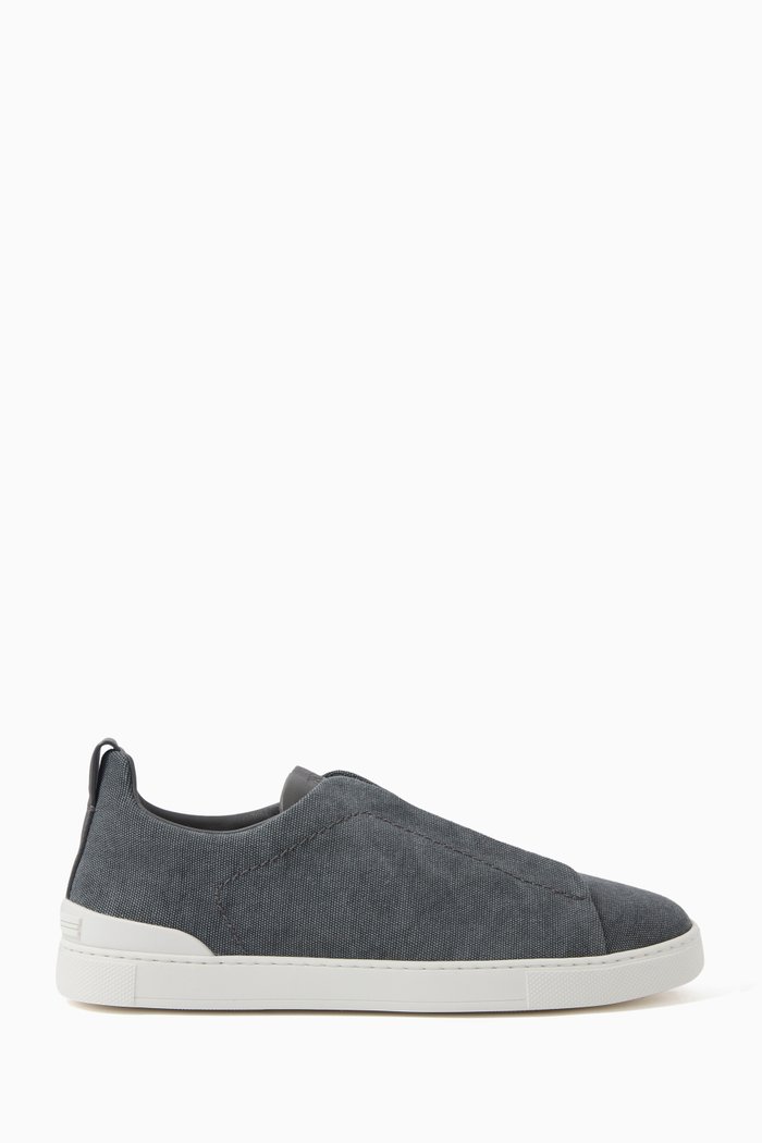 

Triple Stitch Low Top Sneakers in Canvas, Grey
