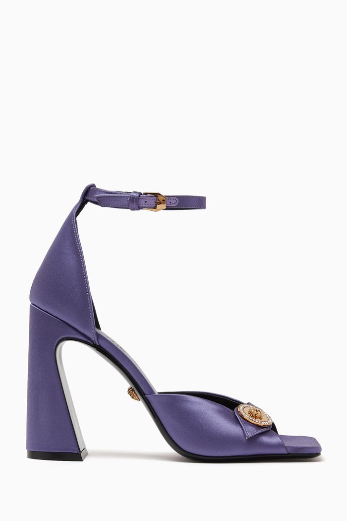 

Medusa Button 105 Heel Sandals in Satin, Multicolour