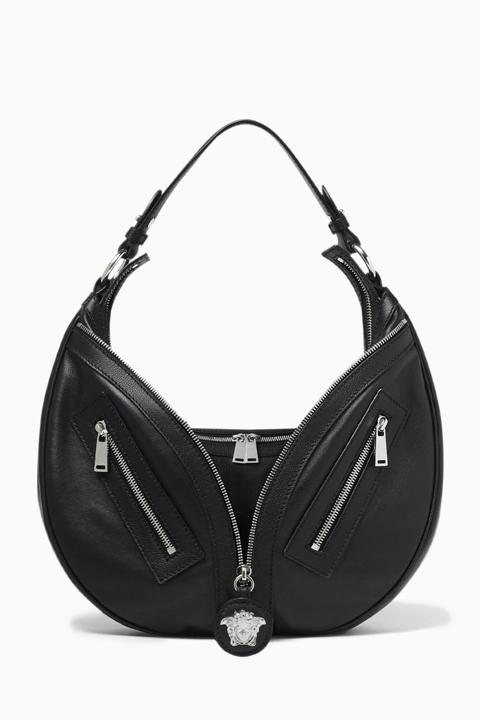 

Medium Biker Hobo Bag in Calf Leather, Multicolour