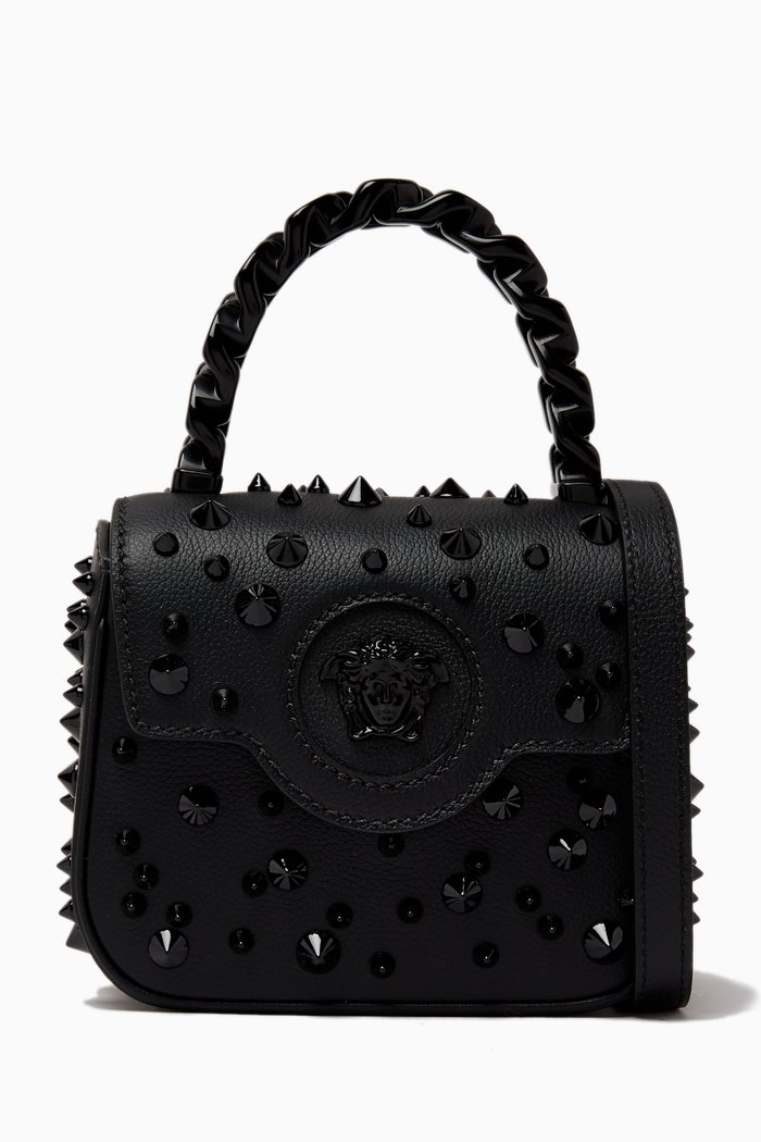 

Mini La Medusa Spiked Bag in Leather, Black