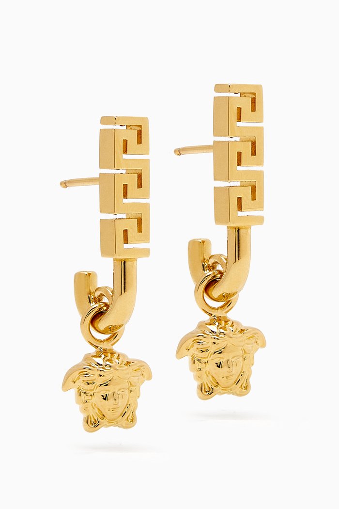 

La Medusa Drop Earrings in Gold-plated Brass