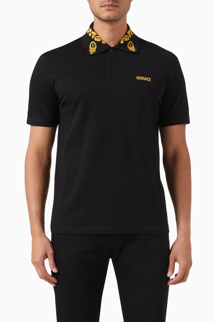 

Polo Shirt in Cotton Piqué, Black
