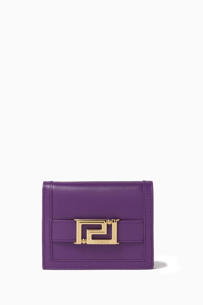 

Greca Goddess Bi-fold Wallet in Leather, Multicolour