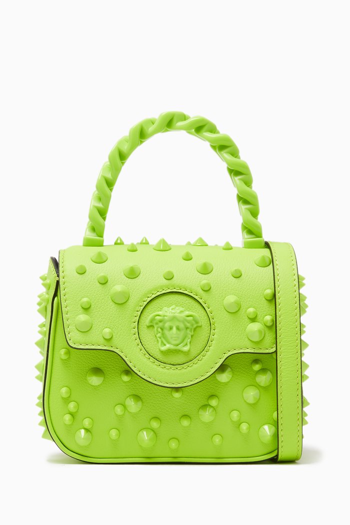 

Mini La Medusa Spiked Bag in Leather, Green