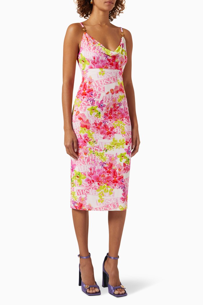 

Orchid Midi Dress in Jersey, Multicolour