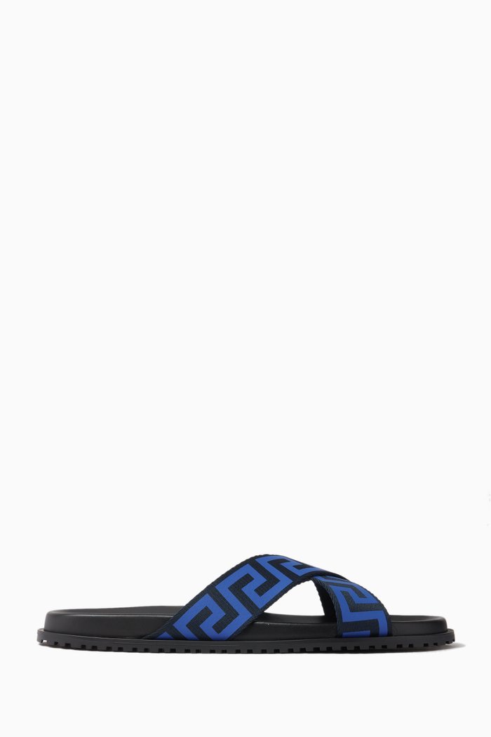 

Greca Xover Slides in Canvas & Rubber, Multicolour