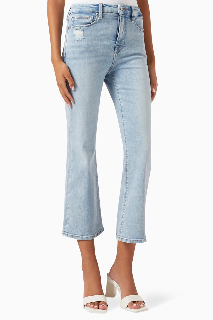 

Good Legs Crop Mini Boot Jeans in Denim, Blue