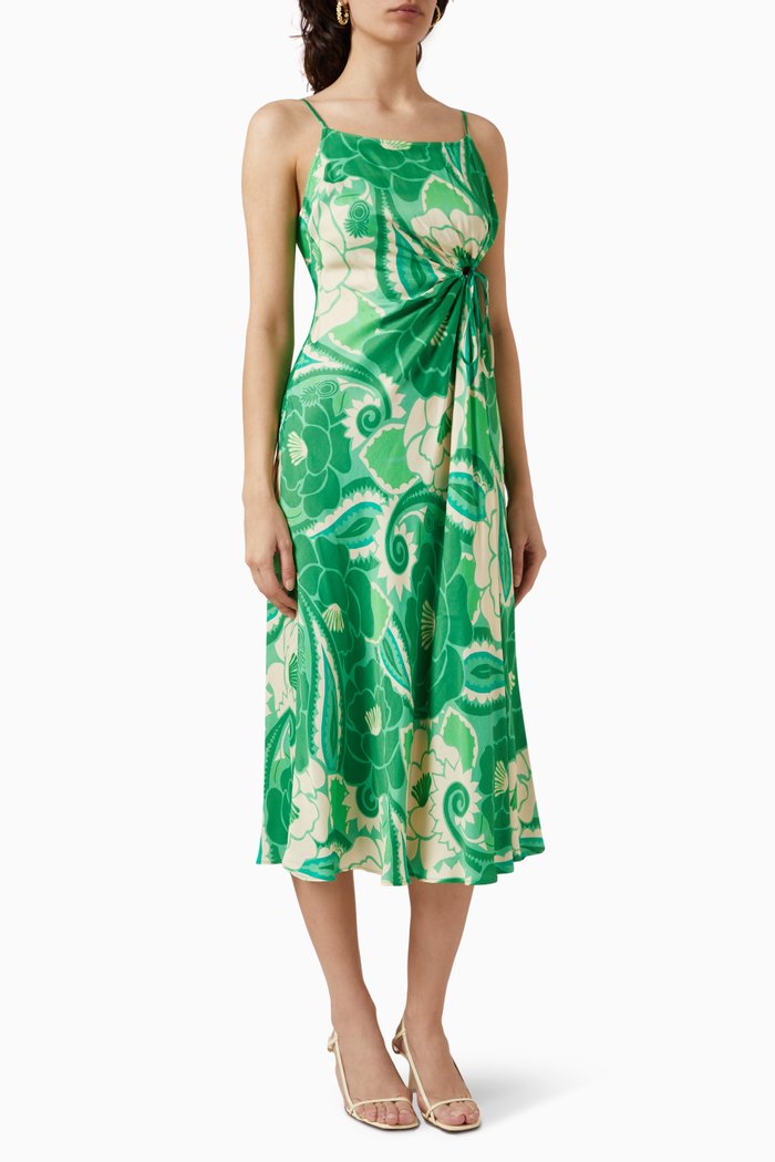 

Tropical Groove Dress in Viscose, Green