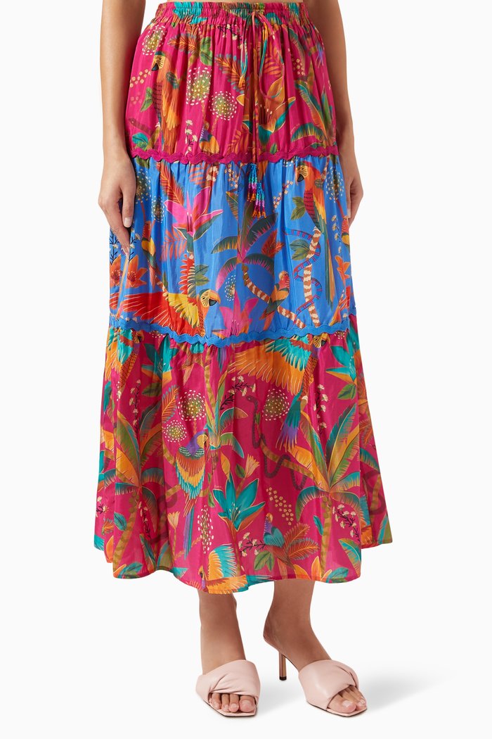

Macaw Party Mix Maxi Skirt, Blue