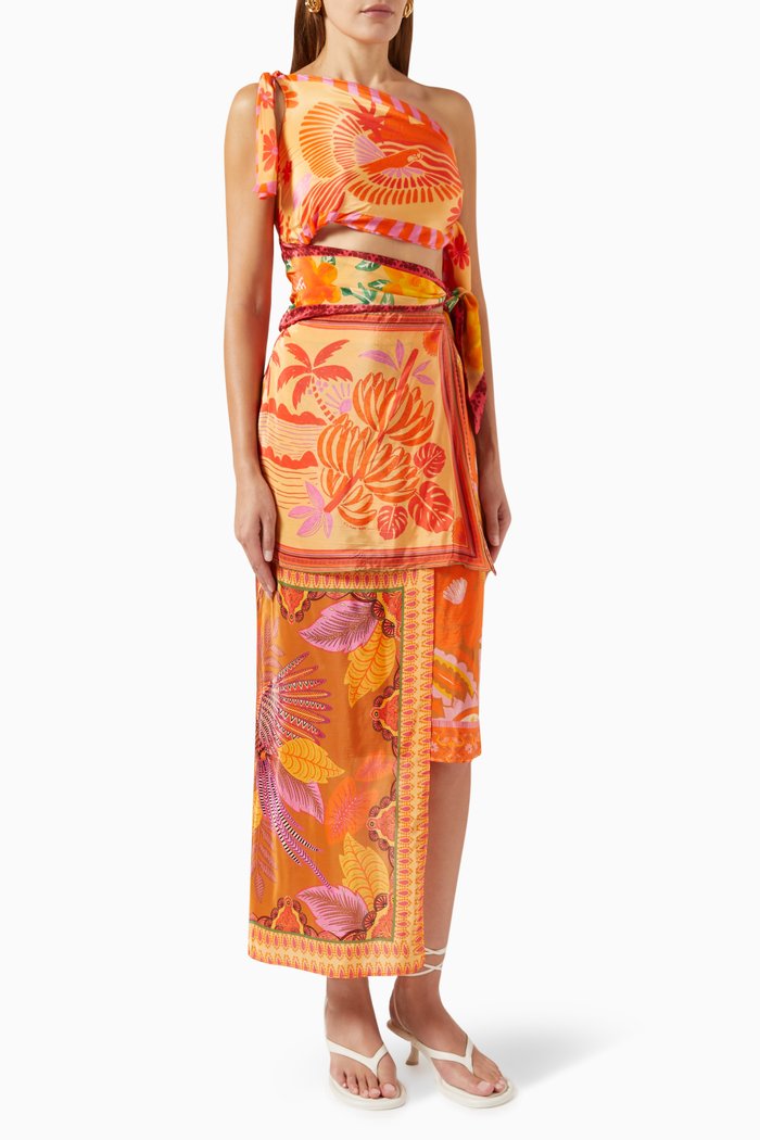 

Forest Midi Dress in Viscose, Multicolour