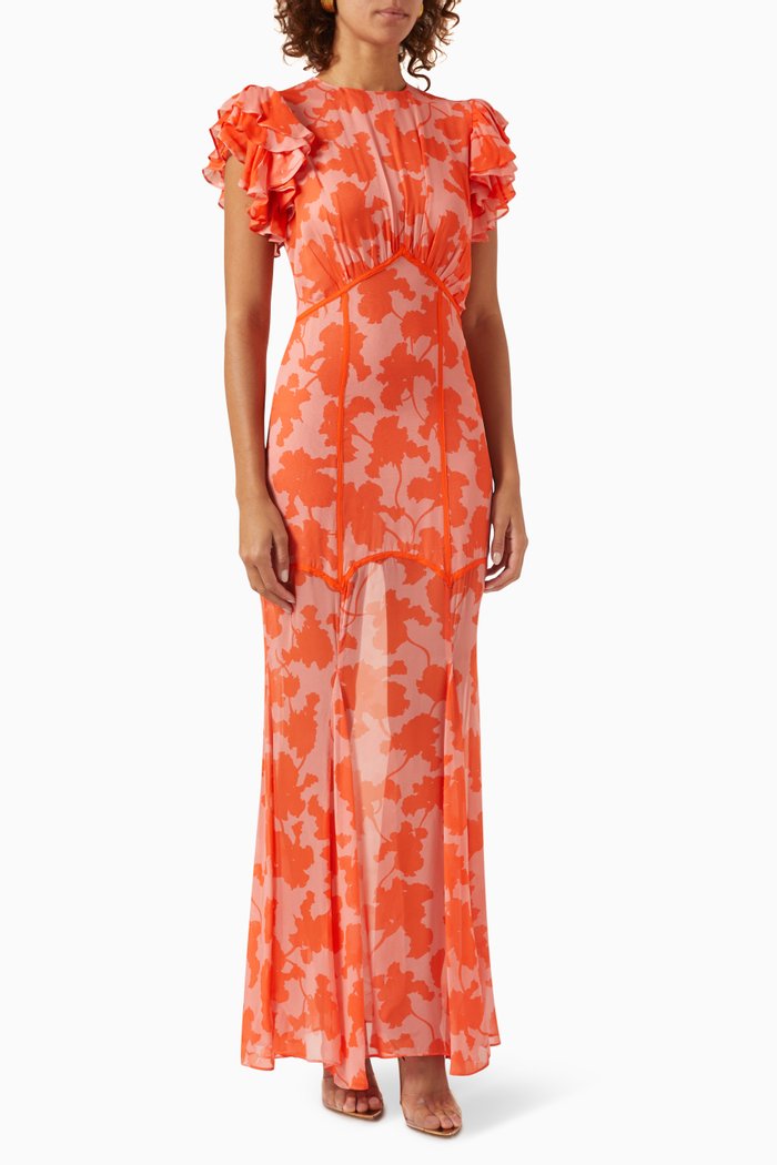 

Octavia Maxi Dress in Chiffon, Pink