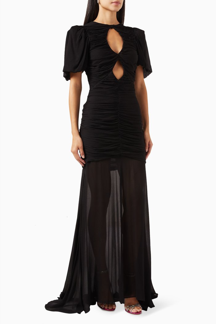 

Olympia Maxi Dress in Viscose-chiffon, Black