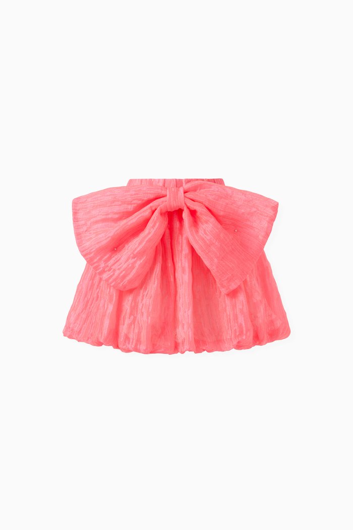 

Bow Detail Skirt in Polyester, Pink