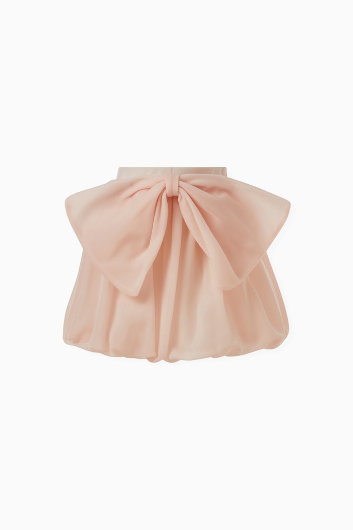 Bow Detail Skirt in Polyester, Pink