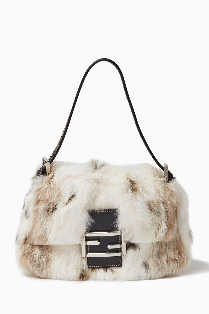 

Baguette Bag in Rabbit Fur, White