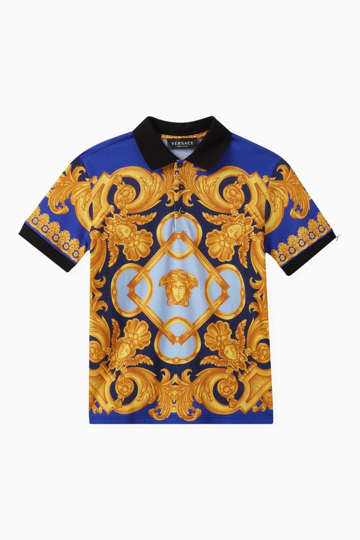 

Barocco 660 Print Polo in Cotton Pique, Multicolour