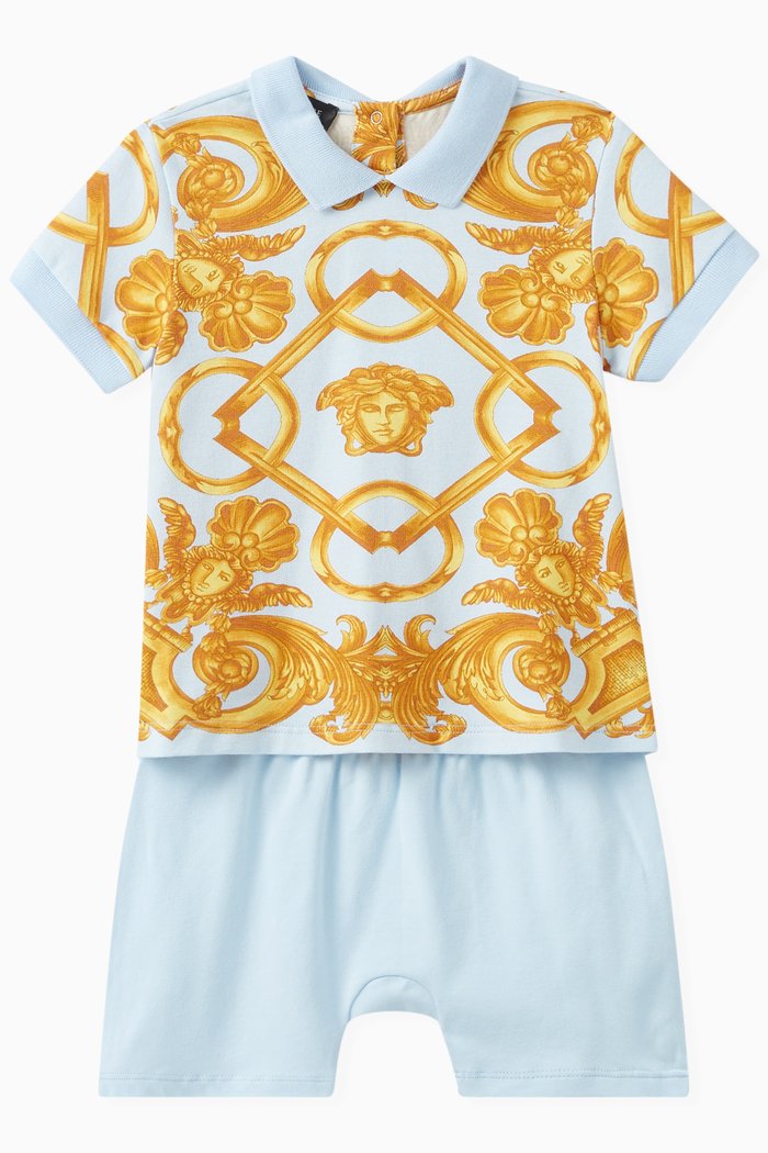 

Barocco 660 Print Polo & Bloomers Set in Cotton, Multicolour