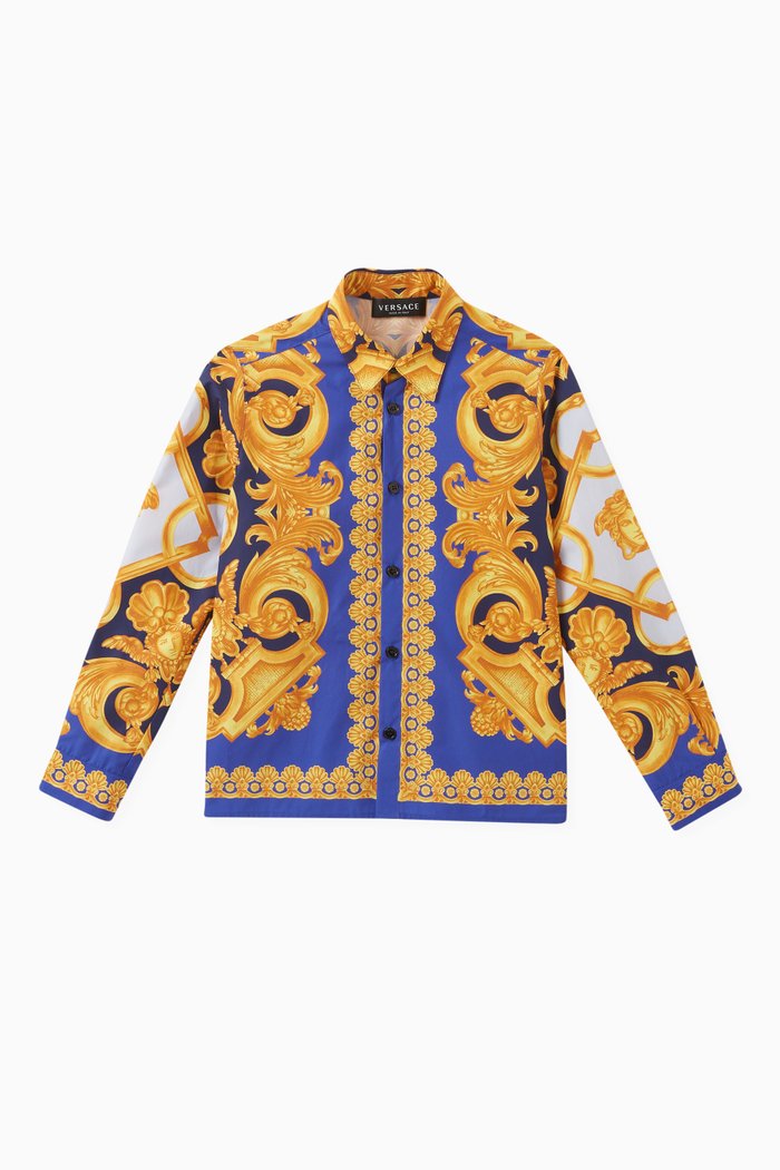 Barocco Print Shirt in Cotton, Multicolour