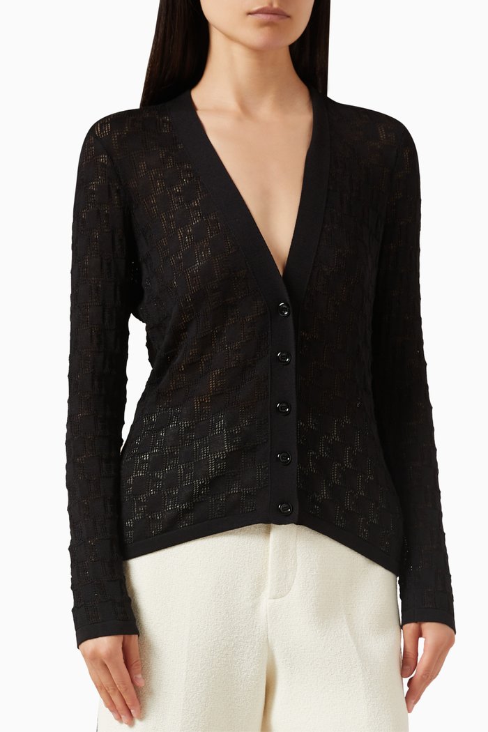 

GG Cardigan in Cotton-silk Blend, Black