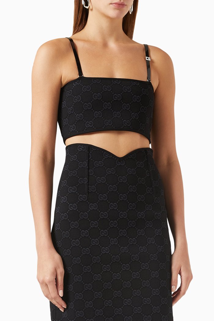

Crop Top in GG Crêpe Viscose, Black