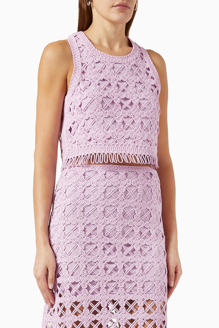 

Madagascar Top in Crochet, Purple