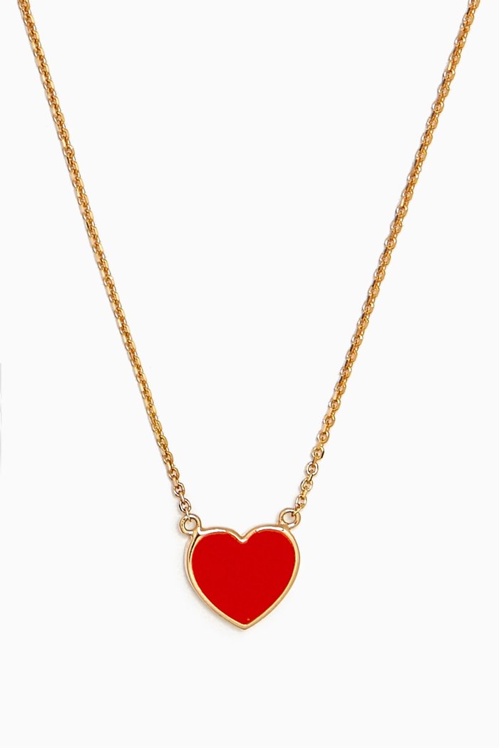 

Heart Enamel Necklace in 18kt Yellow Gold, Red