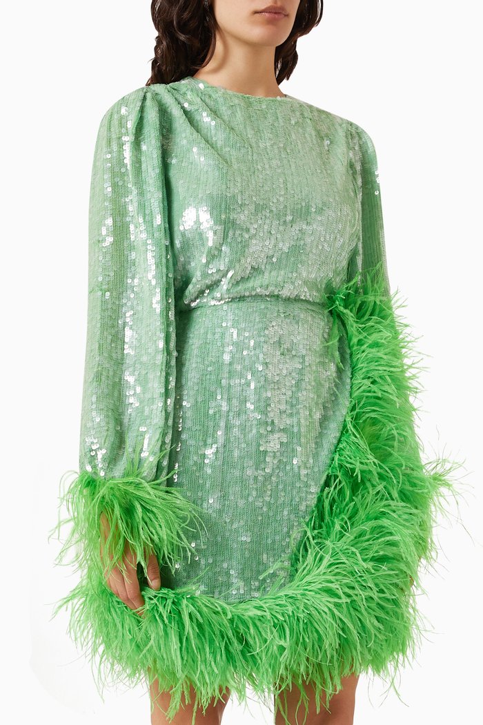 

Maysie Sequin-embellished Mini Dress, Green