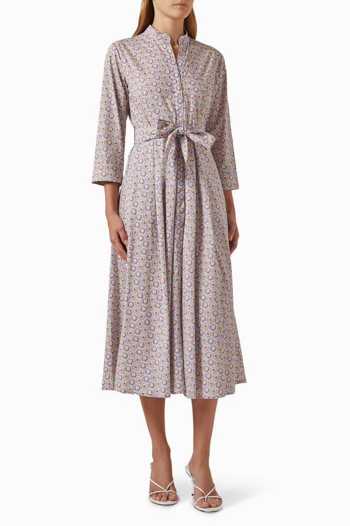 

Fernet Printed Shirt Dress in Cotton, Yellow