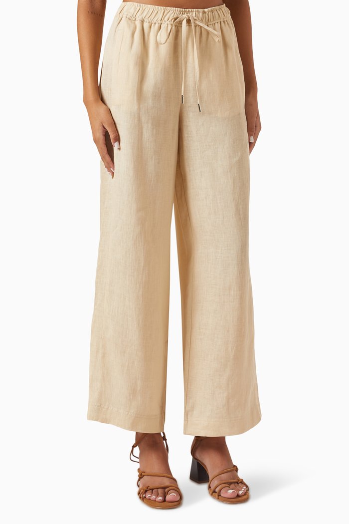 

Bonn Wide-leg Pants in Linen, Neutral
