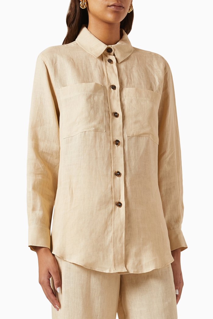 Fastoso Shirt in Linen, Neutral