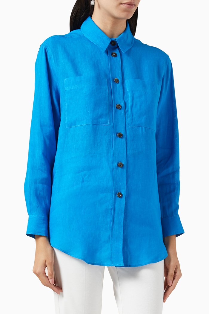

Fastoso Shirt in Linen, Blue