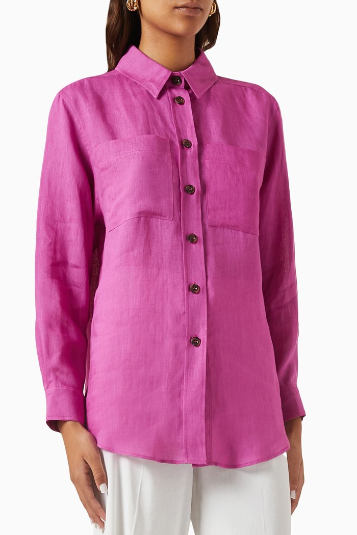

Fastoso Shirt in Linen, Pink