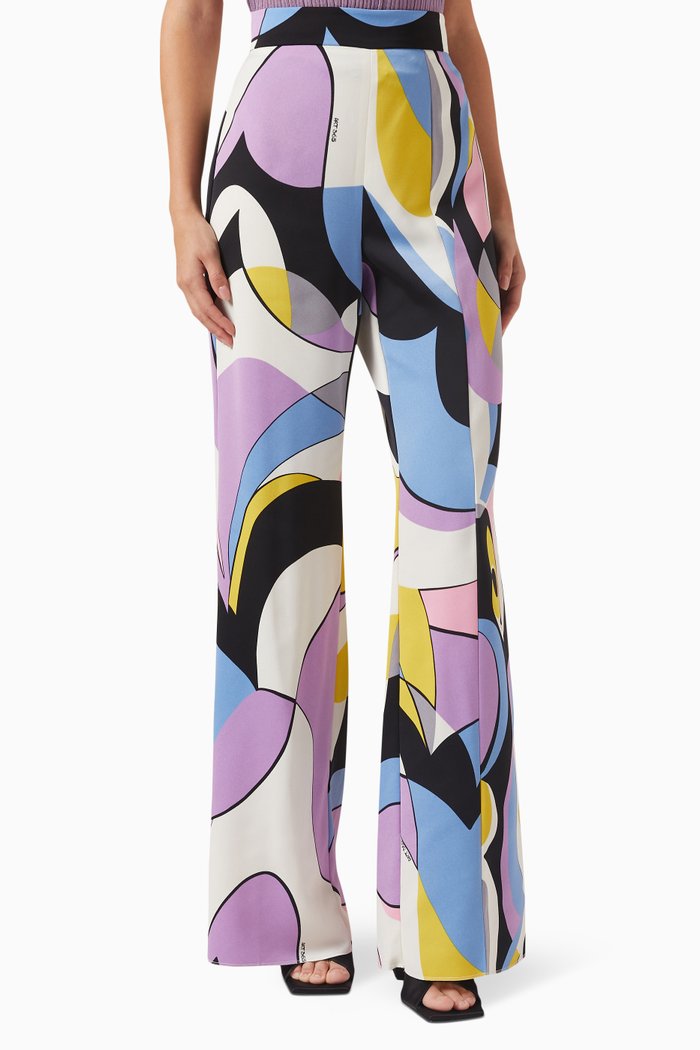 

Mostra Printed Flared Pants, Purple