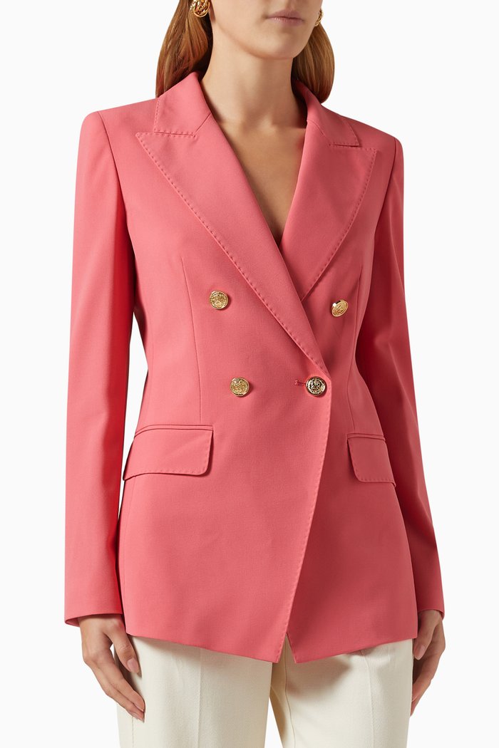 

Scena Double-breasted Blazer in Canvas, Pink