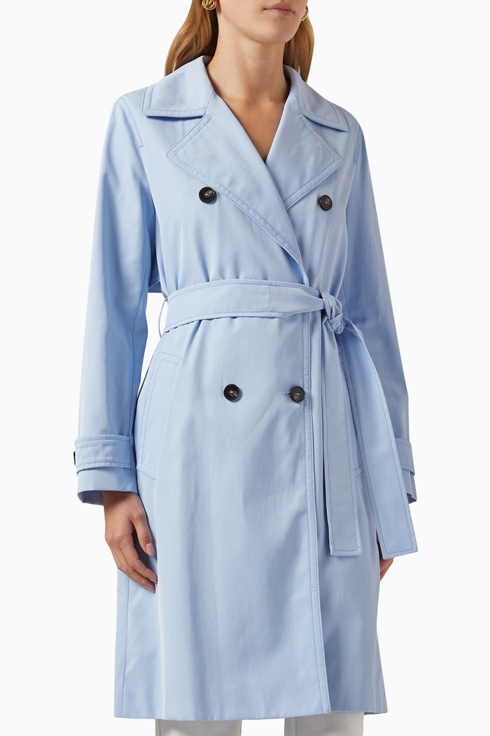 

Siesta Trench Coat in Coated Canvas, Blue