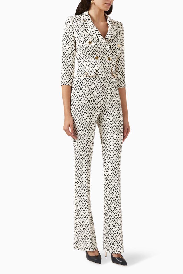 

Micro-pattern Jumpsuit in Crêpe, Neutral