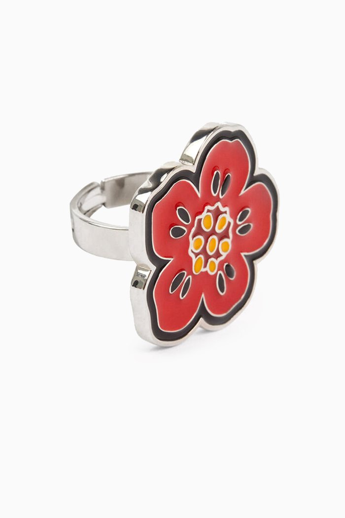 

Boke Flower Ring in Brass, Grey