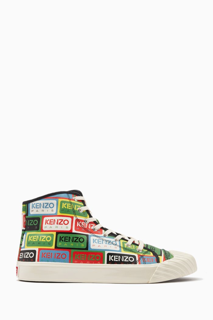 

Kenzoschool Hi-top Sneakers in Coated Canas, Multicolour
