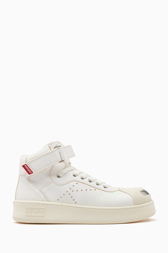 

Kenzo Hoops Hi-top Sneakers in Leather, White