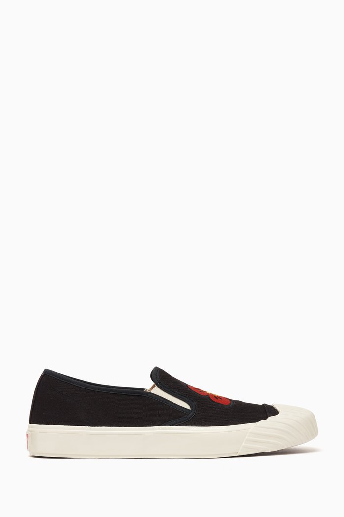 Kenzoschool Slip-on Sneakers in Canvas, Black