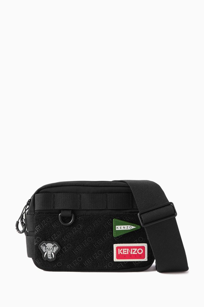 

Jungle Zip Crossbody Bag in Nylon, Black