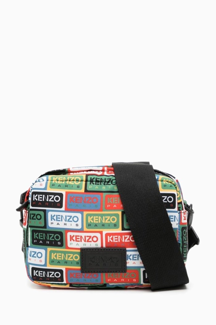 

Kenzo Label Crossbody Bag in Polyester, Multicolour