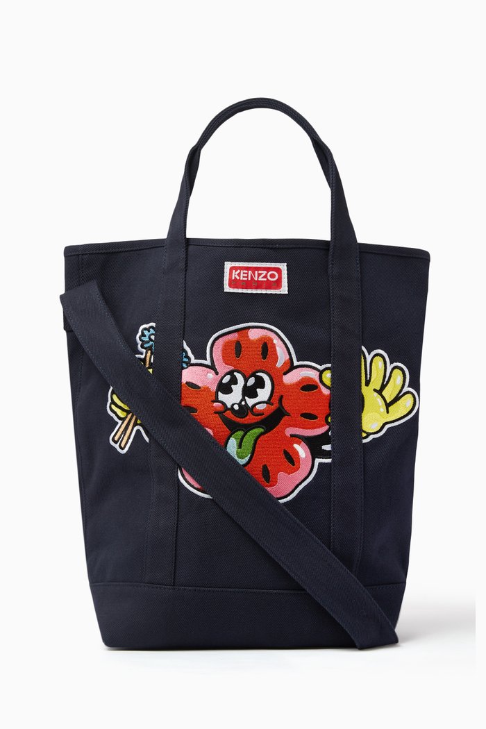 

Kenzo Logo Patch Tote Bag in Canvas, Blue