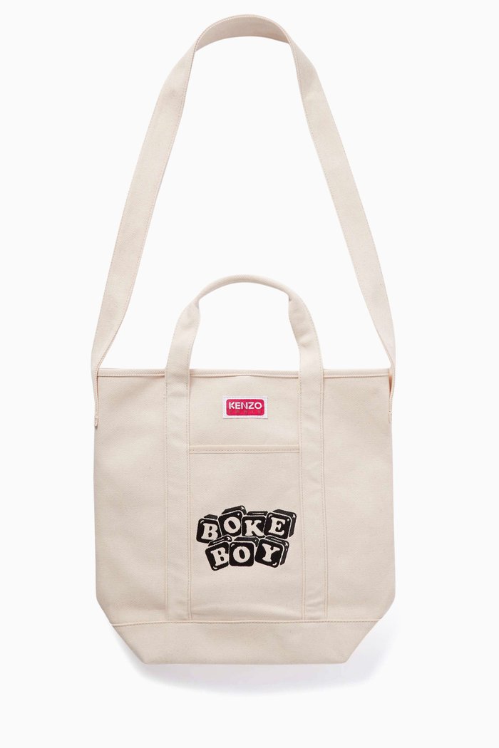 Boke Boy Logo-Embroidered in Cotton-canvas, Neutral