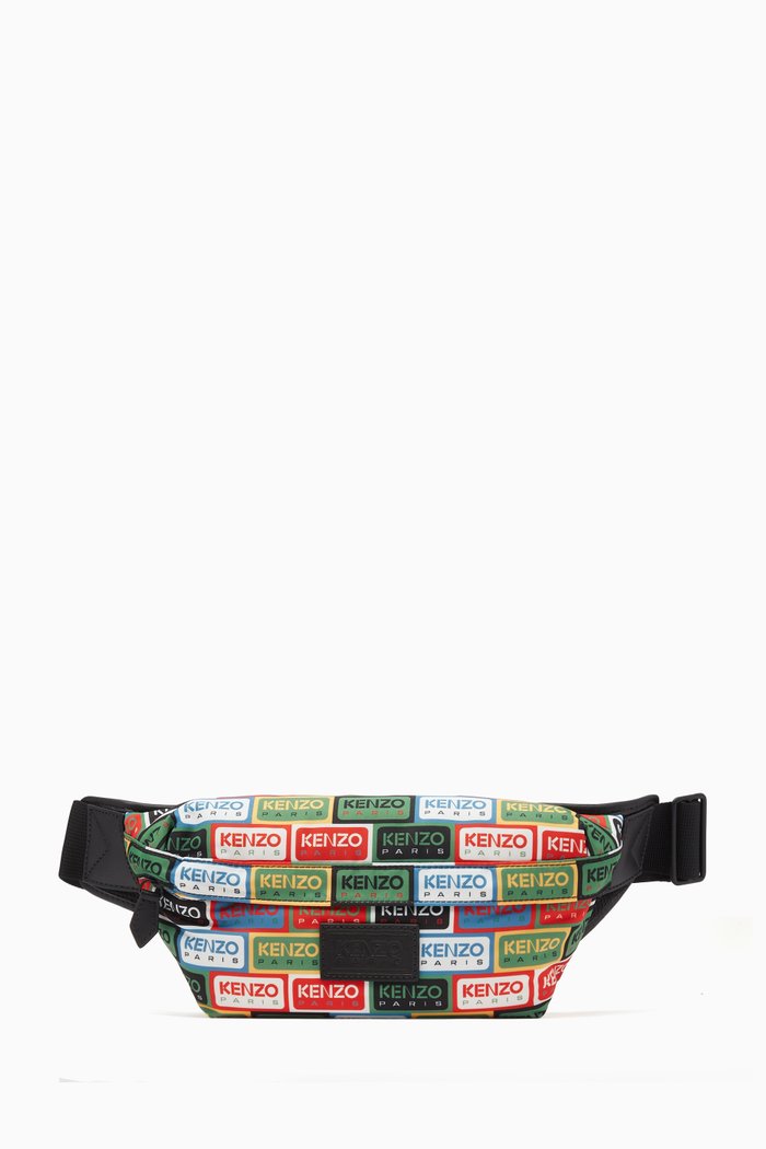 

Kenzo 'Labels' Zip Belt Bag in Nylon, Multicolour
