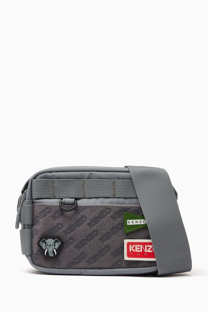 

Jungle Zip Crossbody Bag in Nylon, Grey